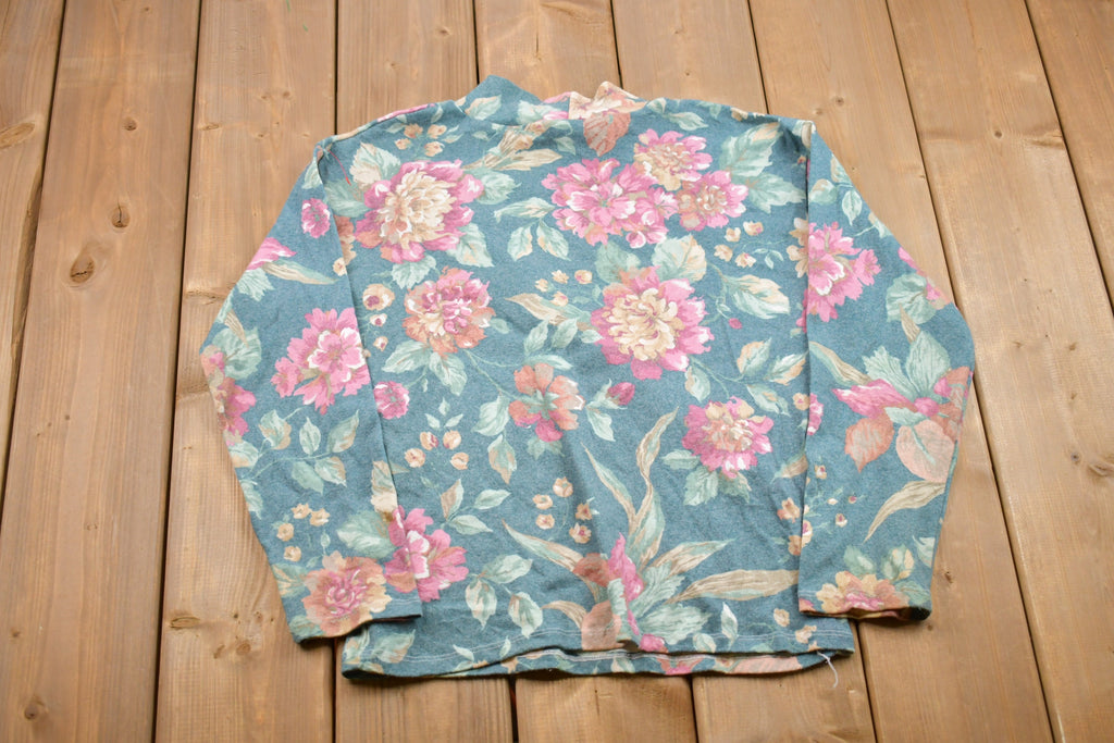 Vintage 1980s Floral Long-sleeve Sweatshirt