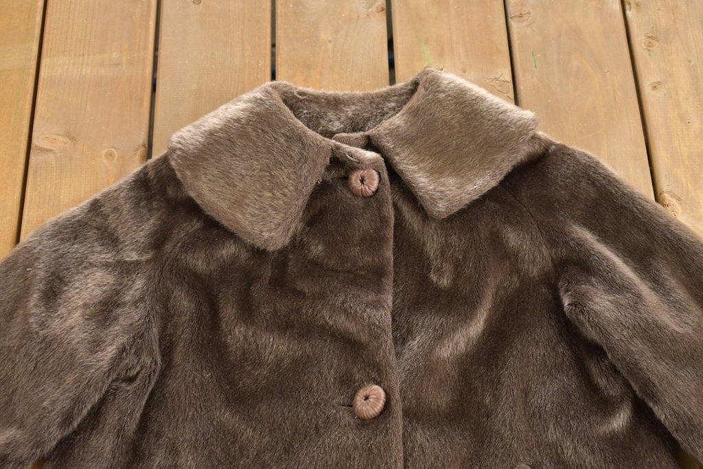 Vintage 1960s Simotta Faux Beaver Full Length Fur Coat