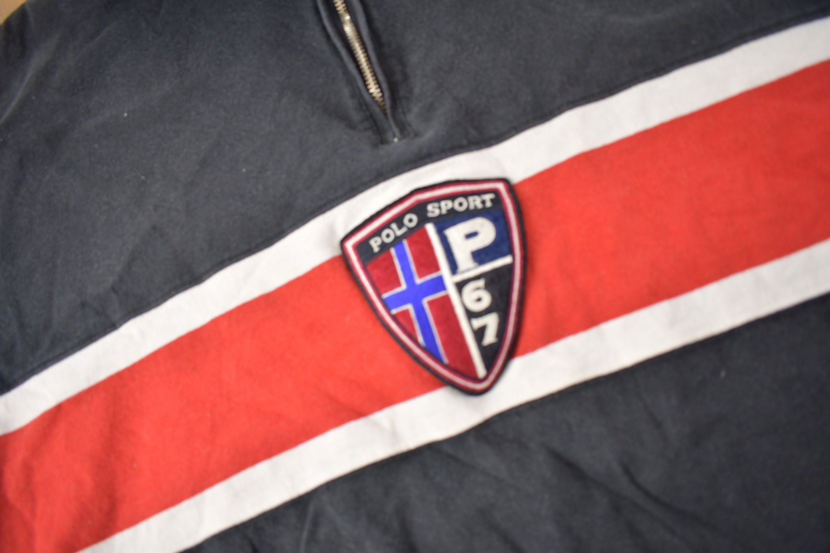 Vintage 1990s Polo Sport Quarter Zip Short Sleeve Sweatshirt