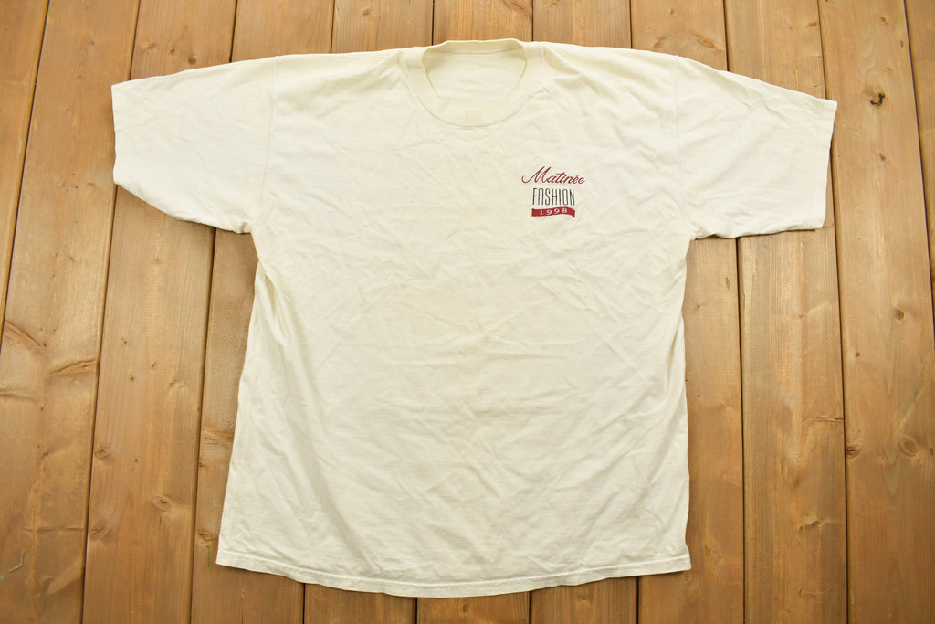 Vintage 1998 Matinee Fashion Fridays Embroidered Graphic T-Shirt
