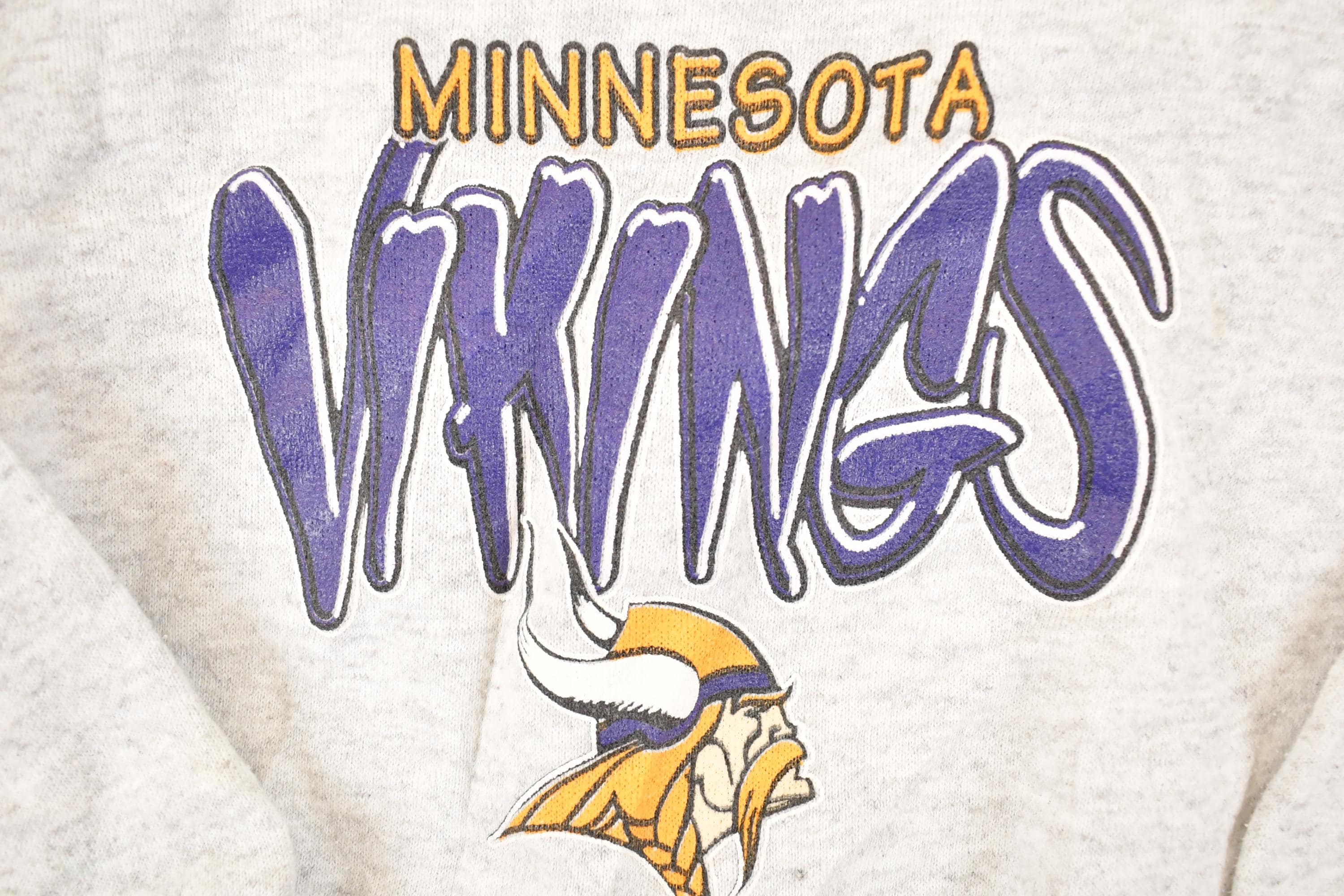 Vintage 1990s Minnesota Vikings Logo Athletic NFL Crewneck Sweatshirt Youth L