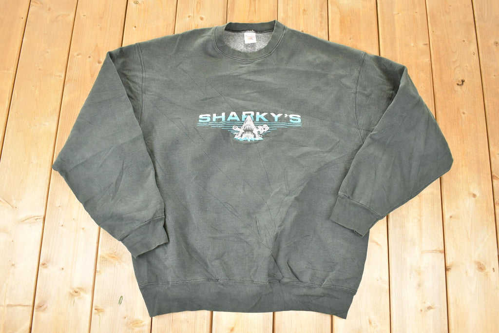 Vintage 1990s Sharky's Guitar Embroidered Heavyweight Crewneck Sweatshirt Men's XL
