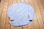 Vintage 1990s Paul Stewart Striped Button Up Shirt / 1990s Button Up / Vintage Flannel / Basic Button Up / Striped Dress Shirt