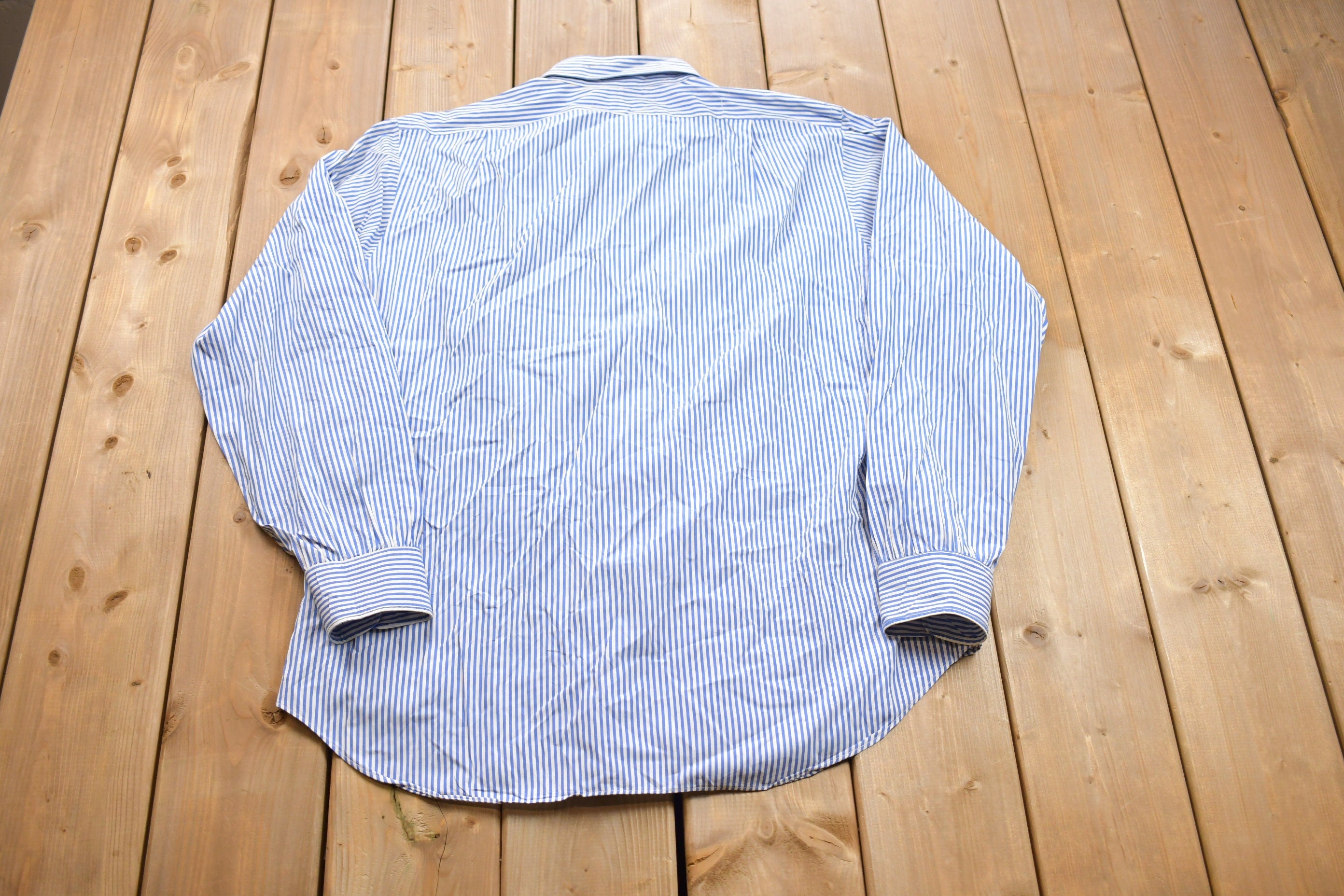 Vintage 1990s Paul Stewart Striped Button Up Shirt / 1990s Button Up / Vintage Flannel / Basic Button Up / Striped Dress Shirt