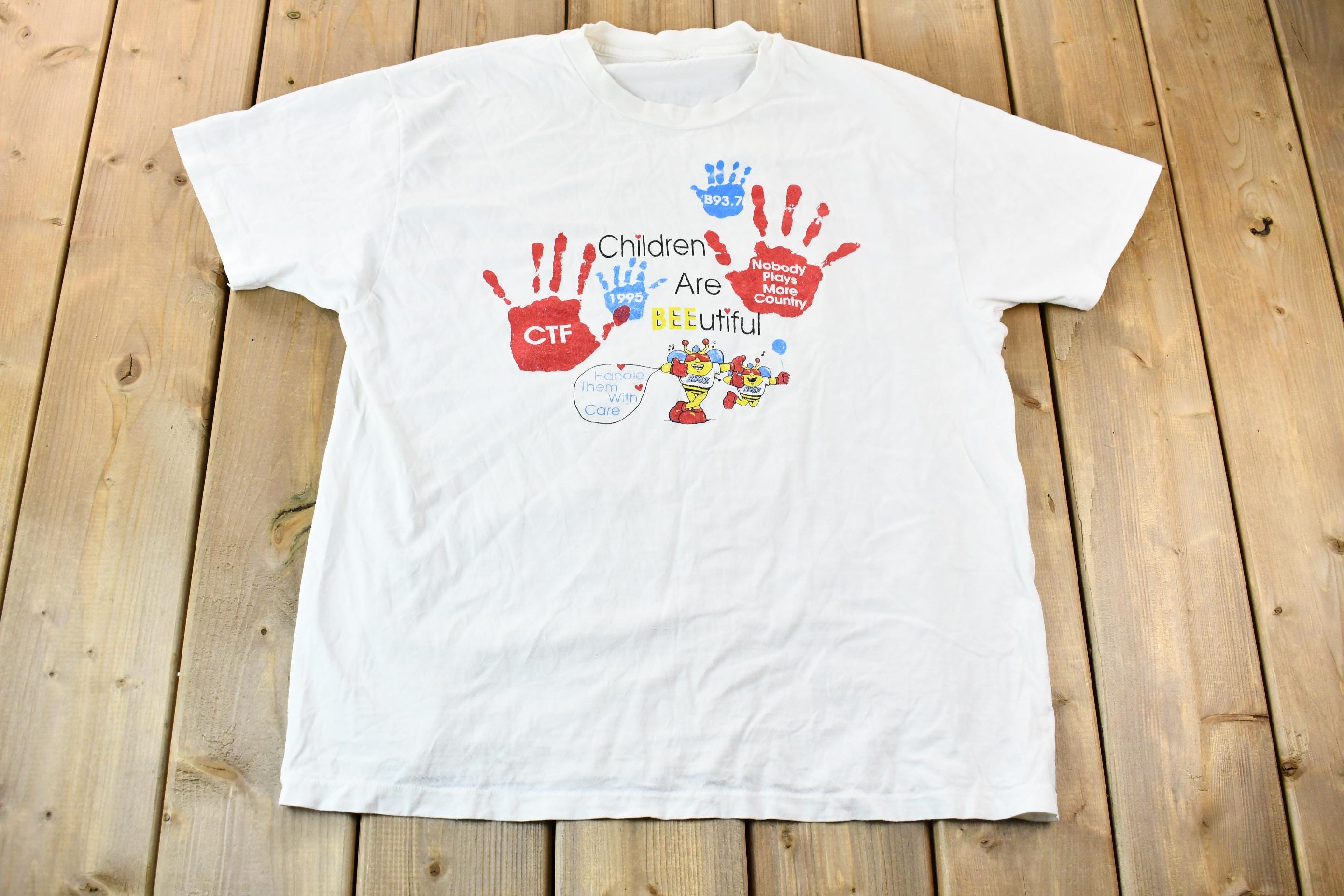 Vintage 1995 Greenville South Carolina B93.7 Children's Trust Fund Single Stitch Graphic T-Shirt