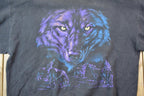 Vintage 1990s Lake Tahoe Habitat Wolf Face Crewneck