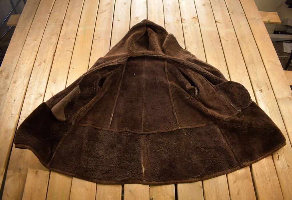 Vintage 1980s Sherpa Lined Suede Coat
