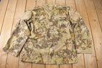 Vintage Y2K Hex Camouflage Military Button Up Jacket Size Large