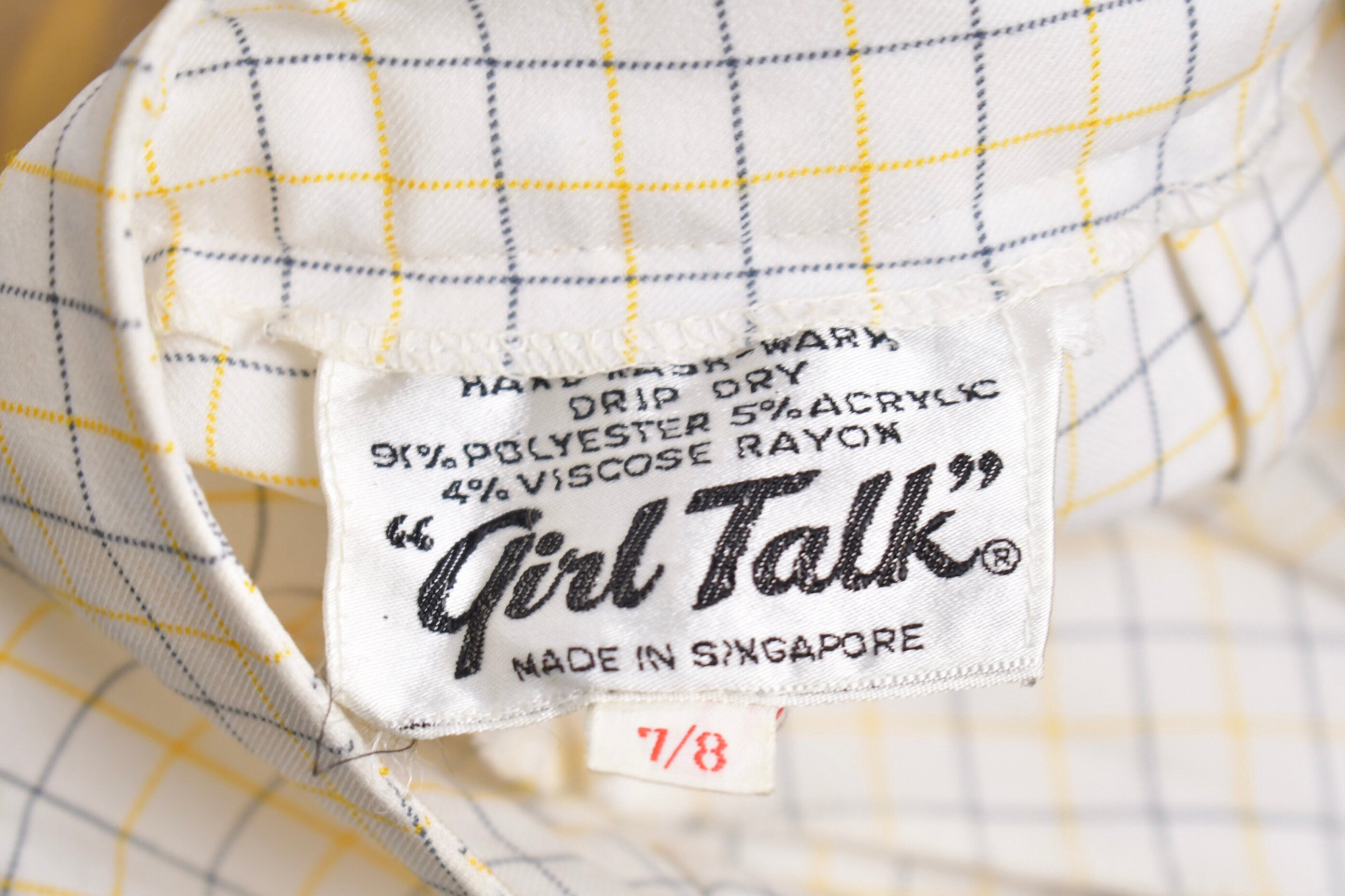 Vintage 1970s Girl Talk Plaid Bell Bottom Trousers Size 25 x 30