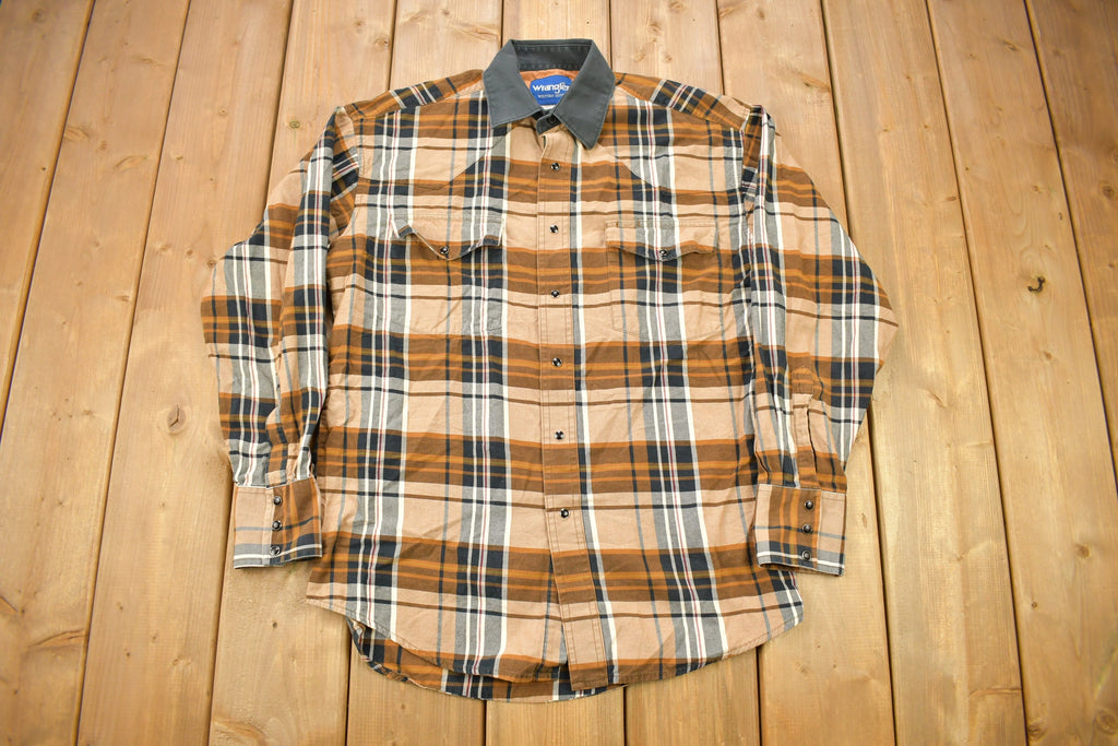 Vintage 1990s Wrangler Western Shirts Plaid Button Up Shirt