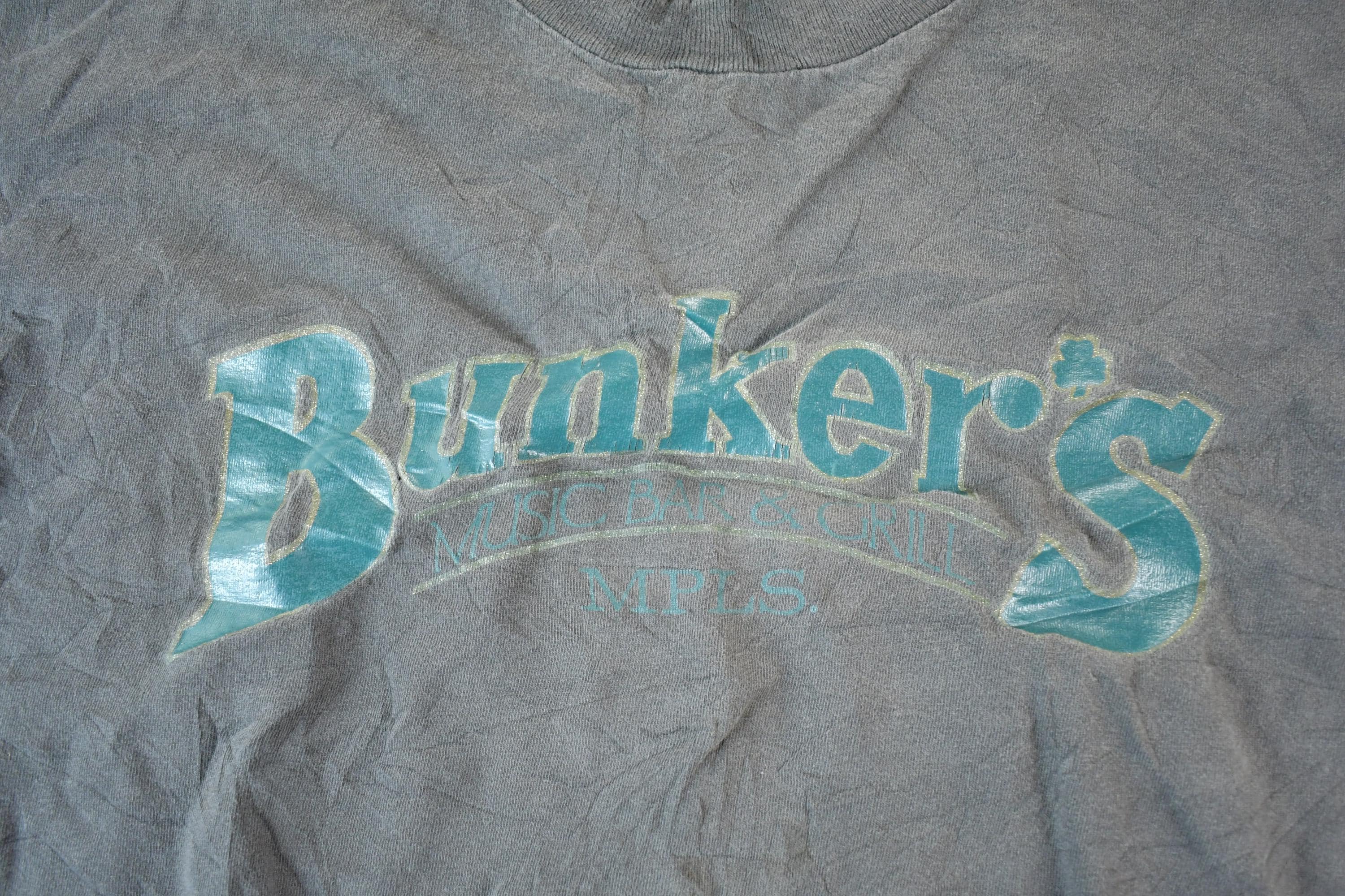 Vintage 1990s Bunkers Music Bar And Grill Souvenir T-Shirt Mens XL