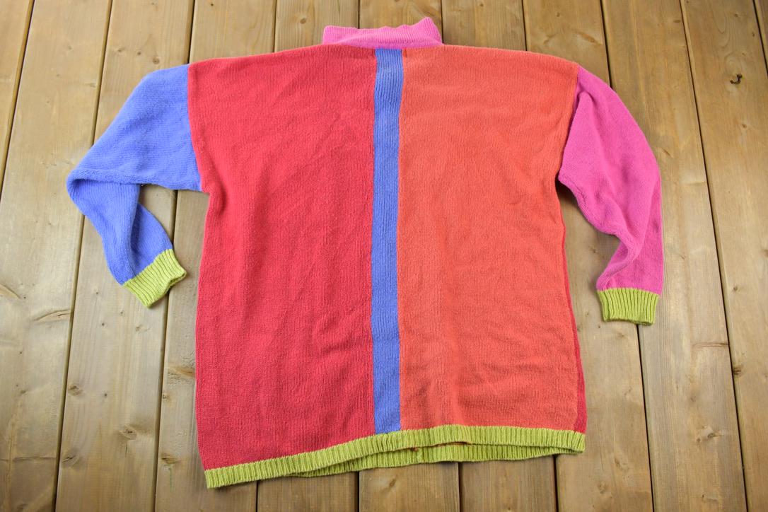 Vintage 1990s Capezio Knit Quarter Button Sweater