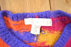 Vintage 1990s Mohair & Wool Blend Abstract Swirl Knitted Sweater / Vintage 90s Crewneck / Abstract Sweater / Vintage Mohair