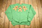 Vintage 1990s Cute Teddy Bear Theme Raglan Crewneck Sweater