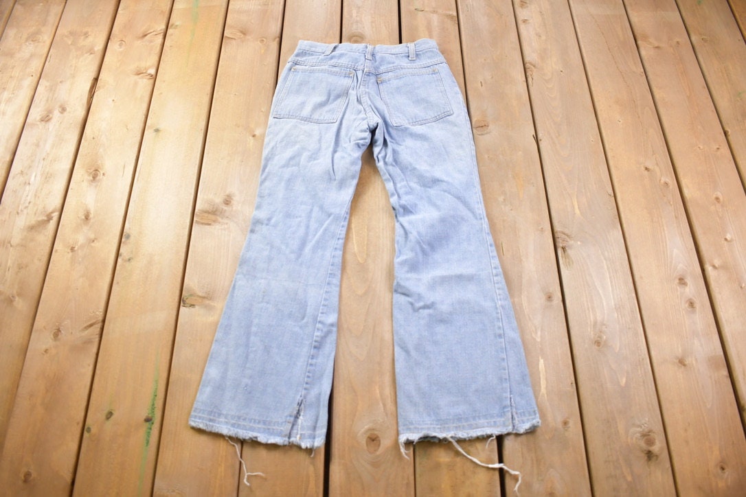 Vintage 1970s Light Wash Bootcut Jeans Size 26 x 27.5