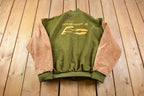 Vintage 1995 Technologico De Monterrey Generacionn 95 Embroidered Suede Letterman Jacket
