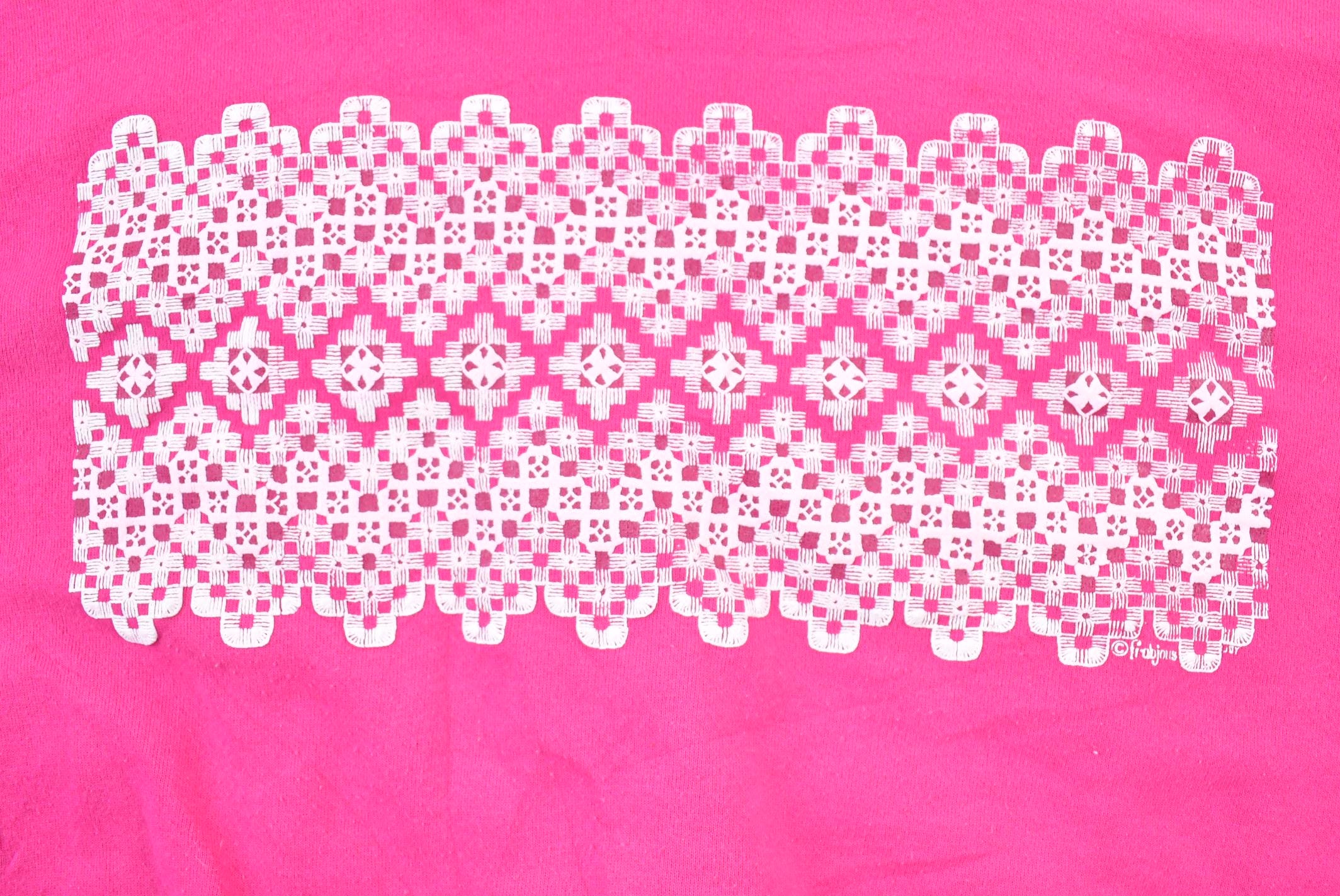 Vintage 1990s Pink Collared Abstract Puffy Print Cute Crewneck Sweater