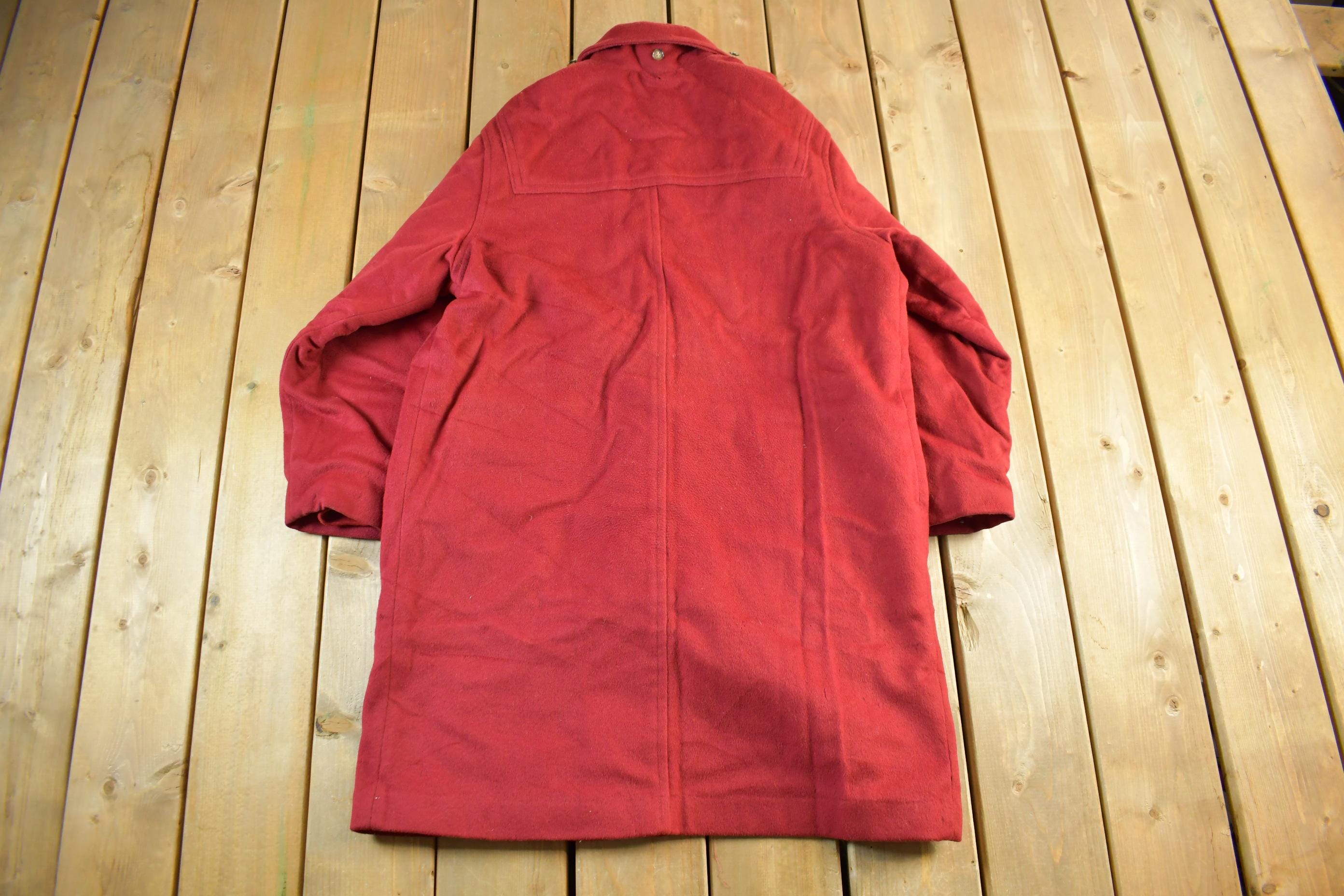 Vintage 90s LL Bean Wool Duffle Coat - Made In USA - Women's Size 12