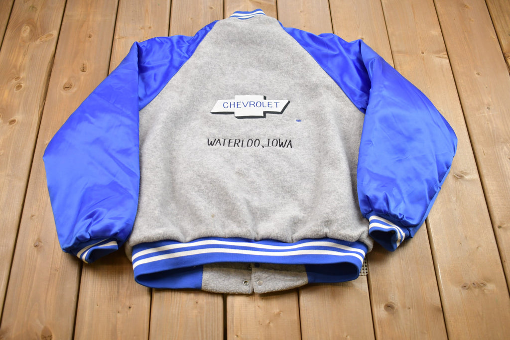 Vintage 1990s Chevrolet Hartwell Satin Wool Bomber Jacket