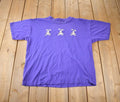 Vintage 1990s Cute Embroidered Rabbit Purple T-Shirt