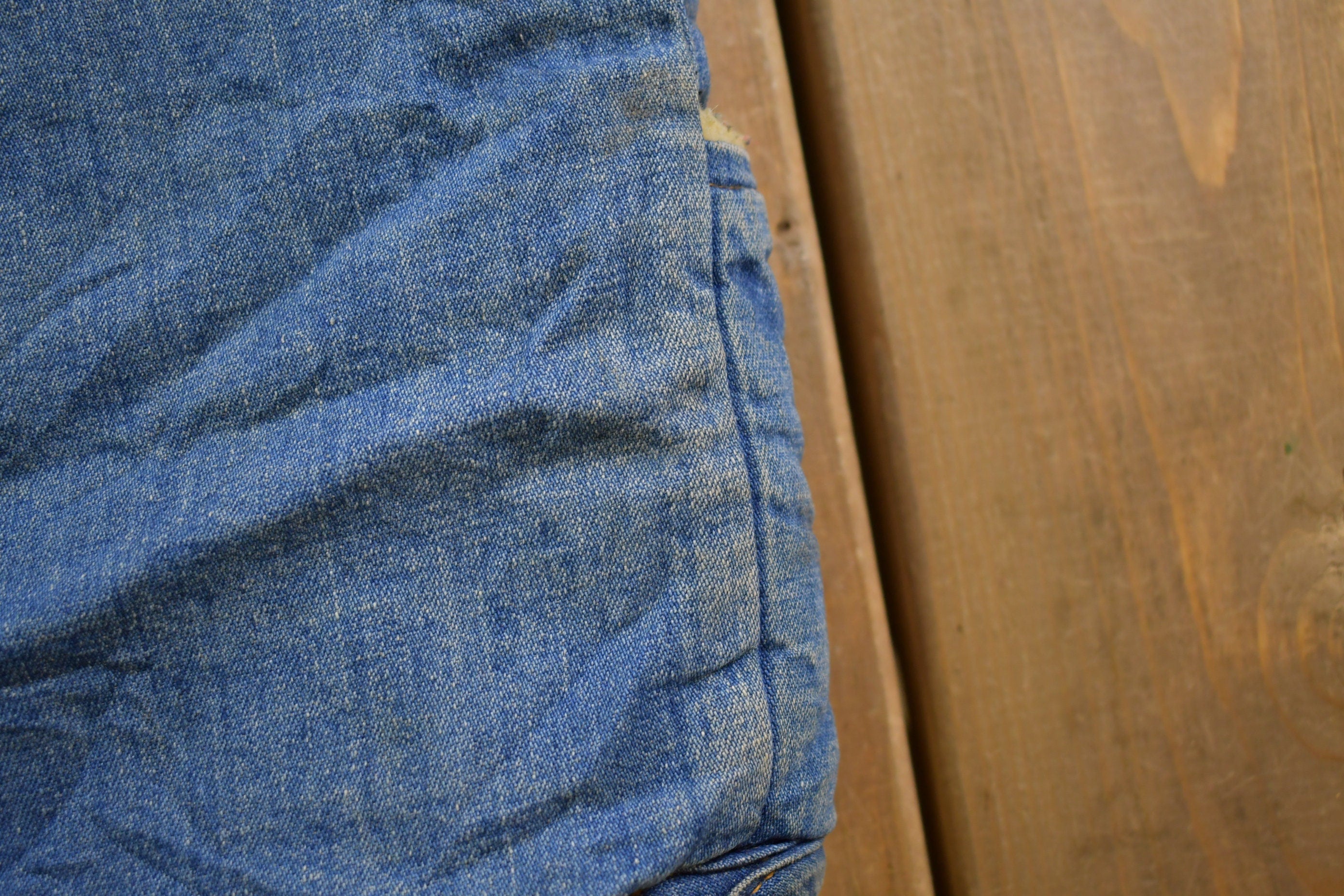 Vintage 1990s Denim Jean Sherpa Lined Vest