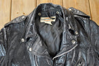 Vintage 1960s Harley Davidson Leather Motorcycle Jacket With Belt Made In USA