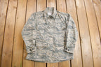 Vintage 2001 Army Gray Digital Camo Military Button Up Shirt