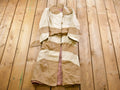 Vintage 1970s Bohemian Leather Striped Full Length Jacket