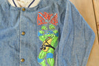 Vintage 1991 Teenage Mutant Ninja Turtles Denim Varsity Jacket Youth M-L