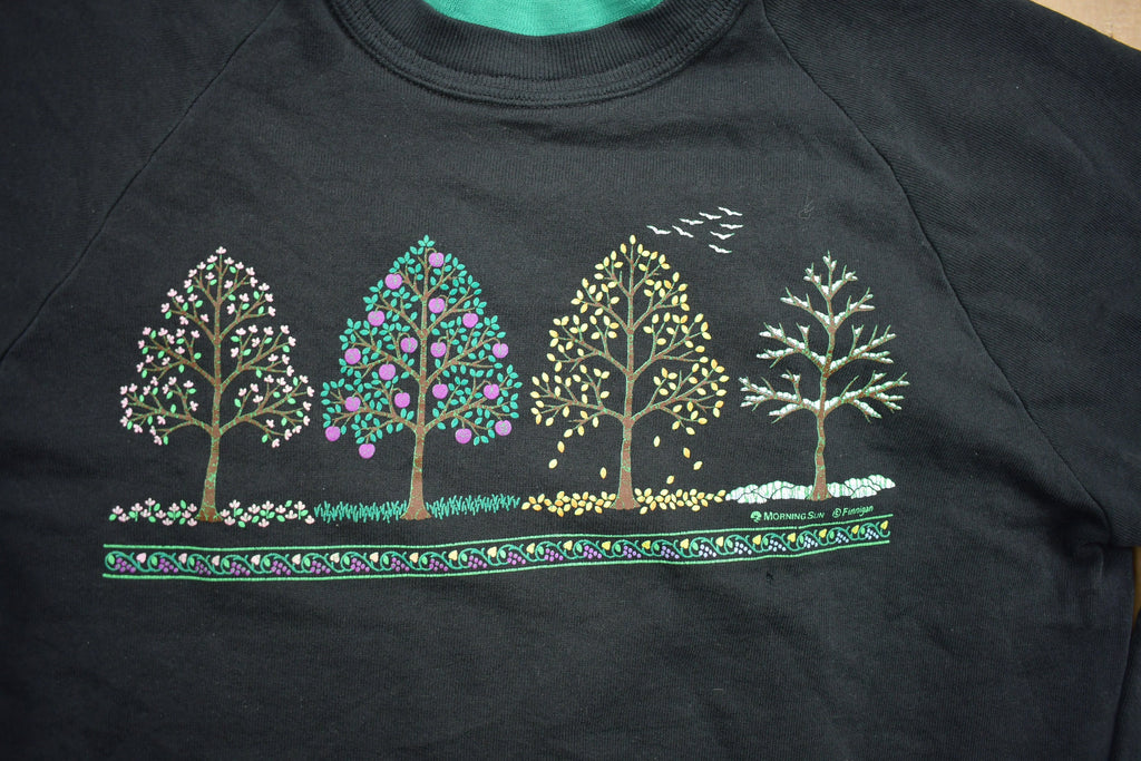 Vintage 1990s Morning Sun Tree Theme Crewneck Sweater