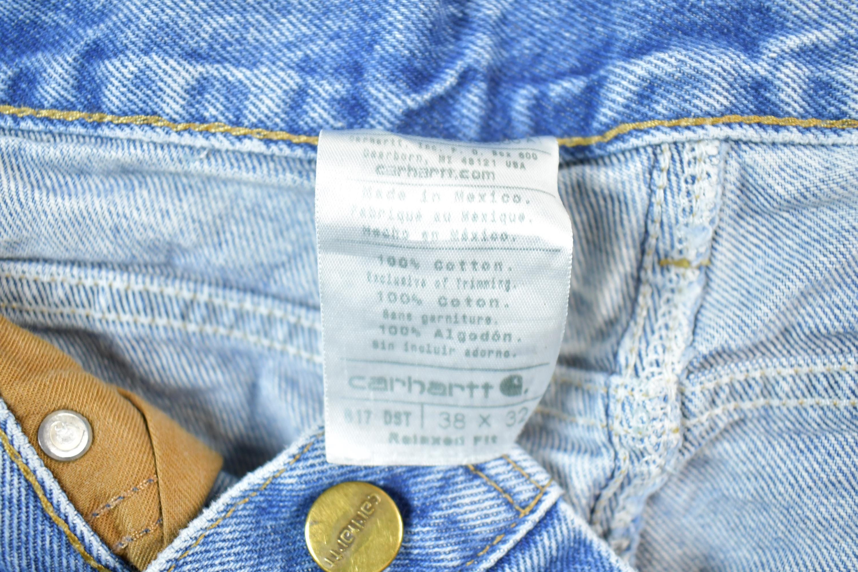 Vintage 1990s Carhartt Denim Work Jeans Size 38 x 32