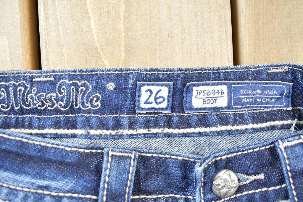 Vintage Y2K Miss Me Bedazzled Low Rise Jeans Size 26x33