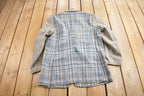 Vintage 1980s 100% Wool Plaid Blazer Jacket Size M