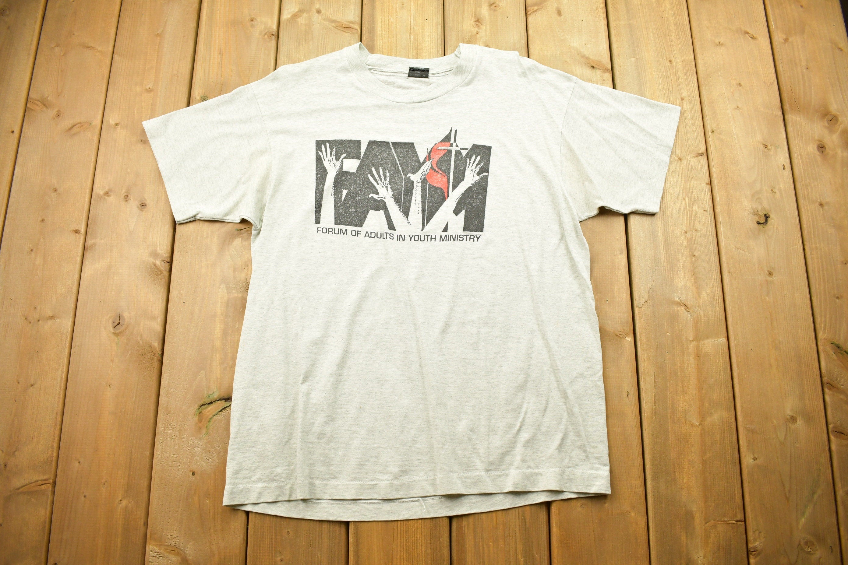 Vintage 1990s FAYM Forum Of Adults In Youth Ministry Graphic T Shirt