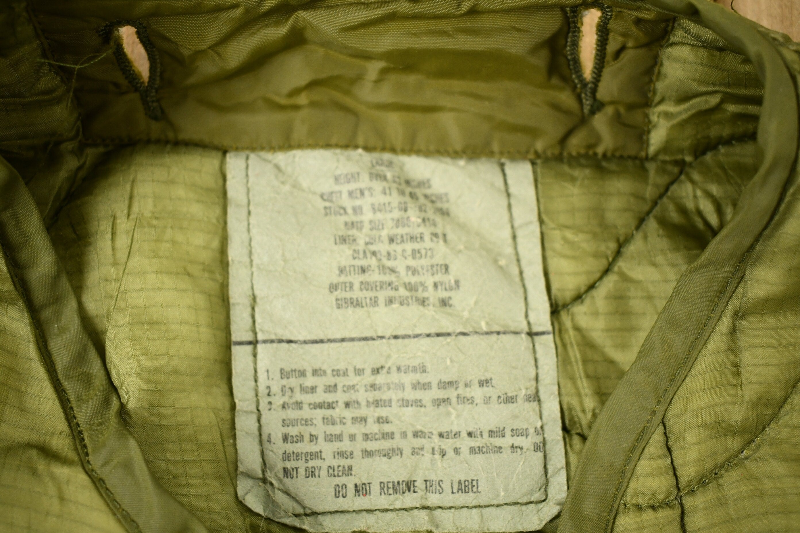 Vintage 2000 M65 Military Jacket Lining