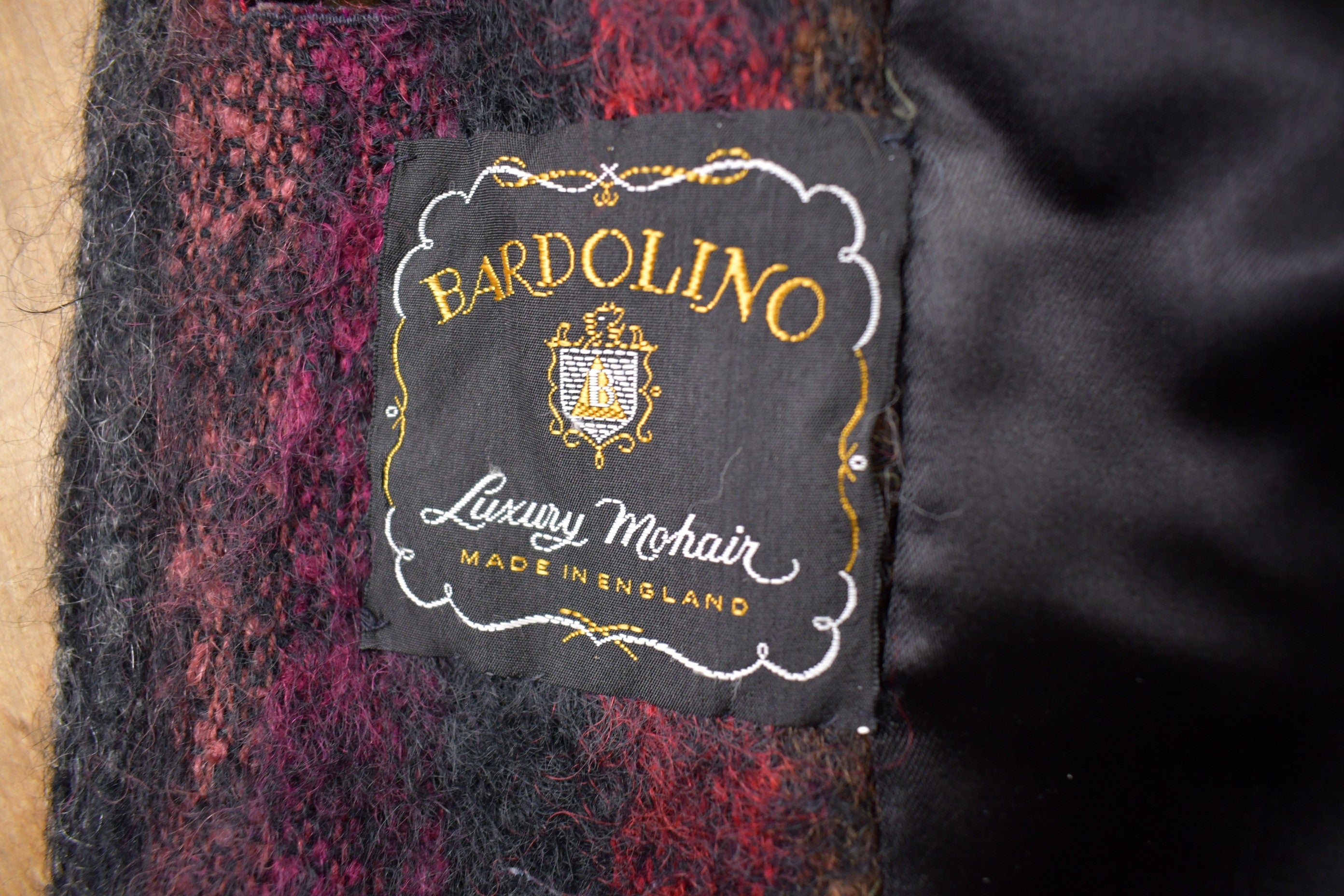 Vintage 1980s Bardolino Mohair Button Up Long Jacket Made In England