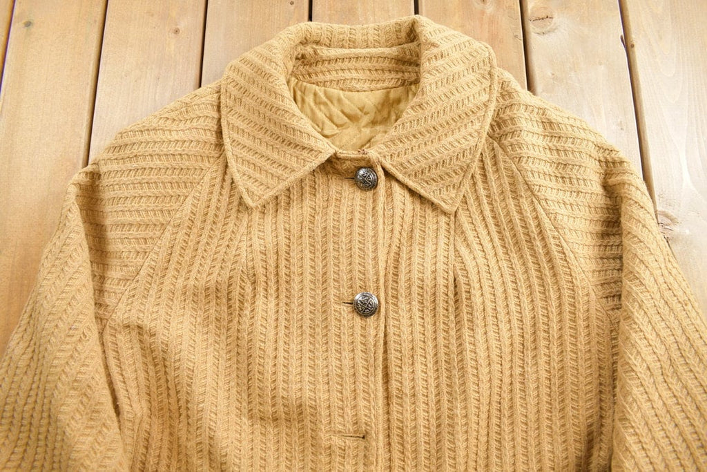 Vintage 1990s Brown Button Up Wool OverCoat