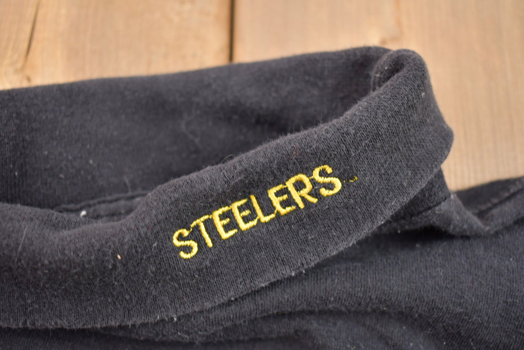 Vintage 1990s Pittsburgh Steelers NFL Mock Neck Crewneck Sweatshirt