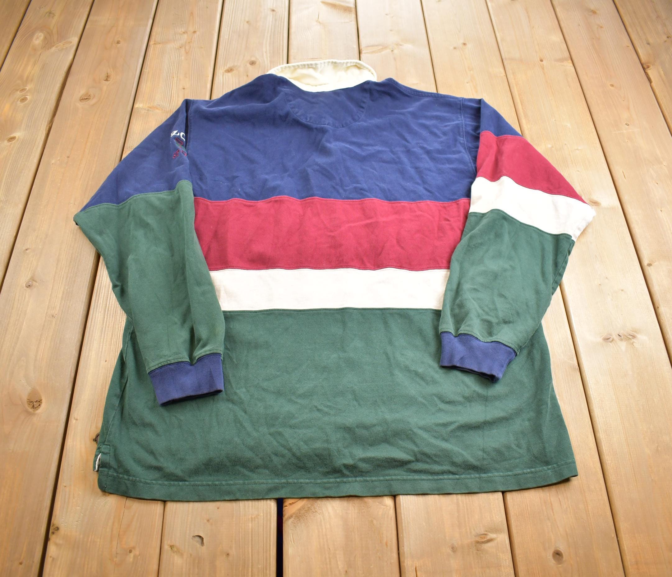 Vintage 1990s IZod Color Block Embroidered Blank Button Up Shirt
