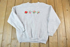 Vintage 1990s Hawaii Embroidered Floral Souvenir Crewneck Sweatshirt Made In USA