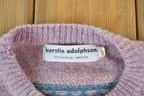 Vintage 1980s Kerstin Adolphson Sweden Clasp Button Knit Crewneck Sweater