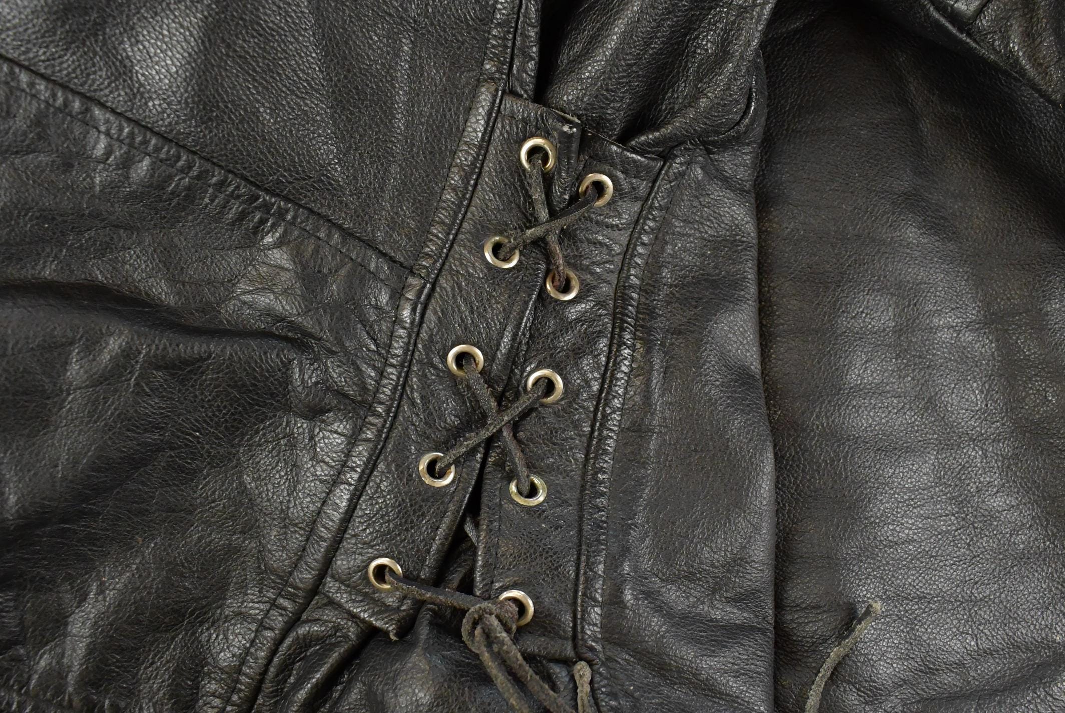 Vintage 1980s Leather Motorcycle Biker Jacket Men's XL