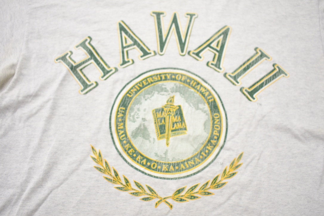 Vintage 1990s University of Hawaii Souvenir T Shirt  Streetwear  Made In USA  Collegiate Tee  Travel T Shirt  Singe Stitch