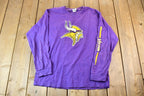 Vintage 1990s Minnesota Vikings NFL Football Long Sleeve Graphic T-Shirt