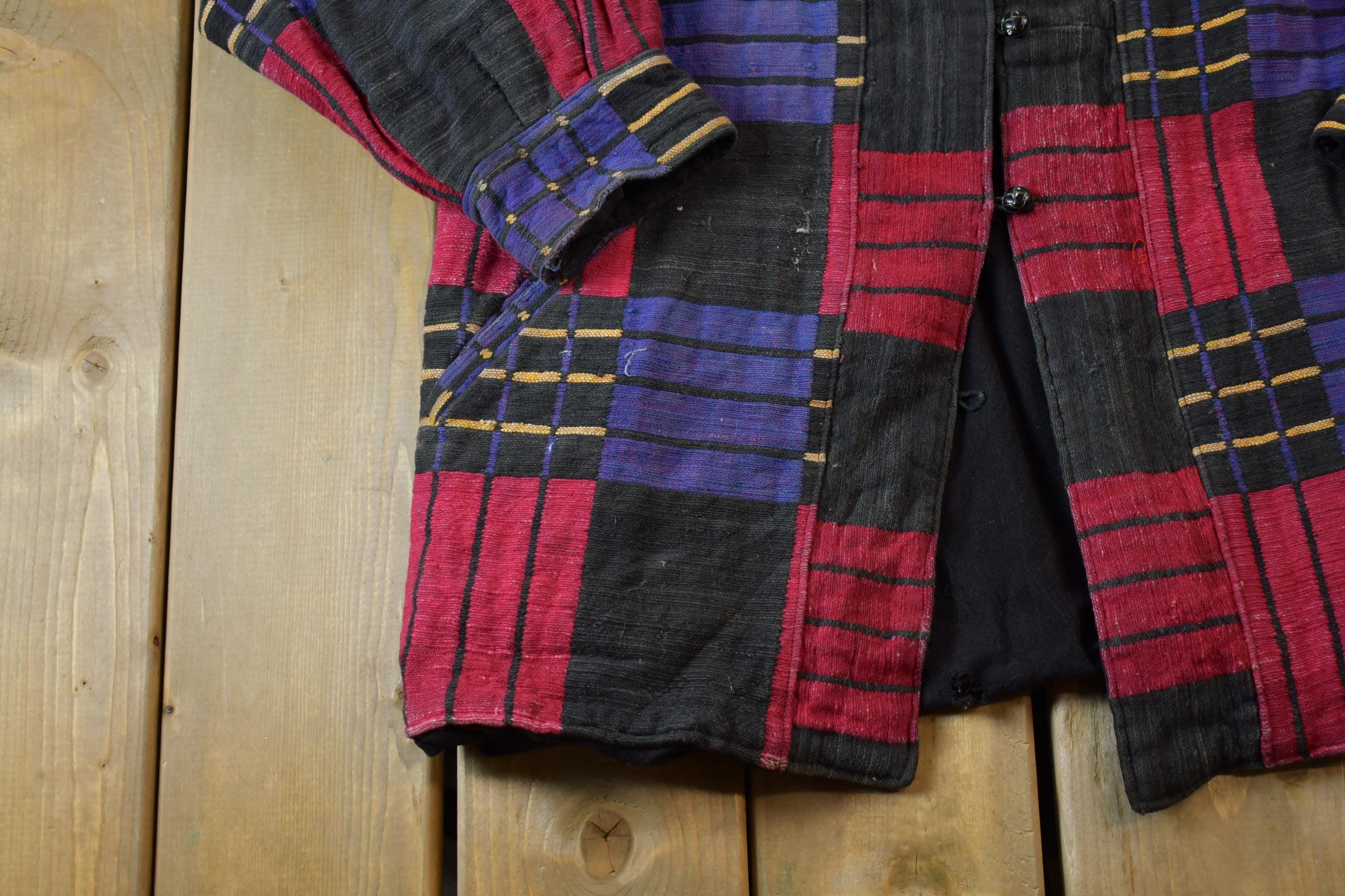 Vintage 1970s Patch Work Heavy Cardigan