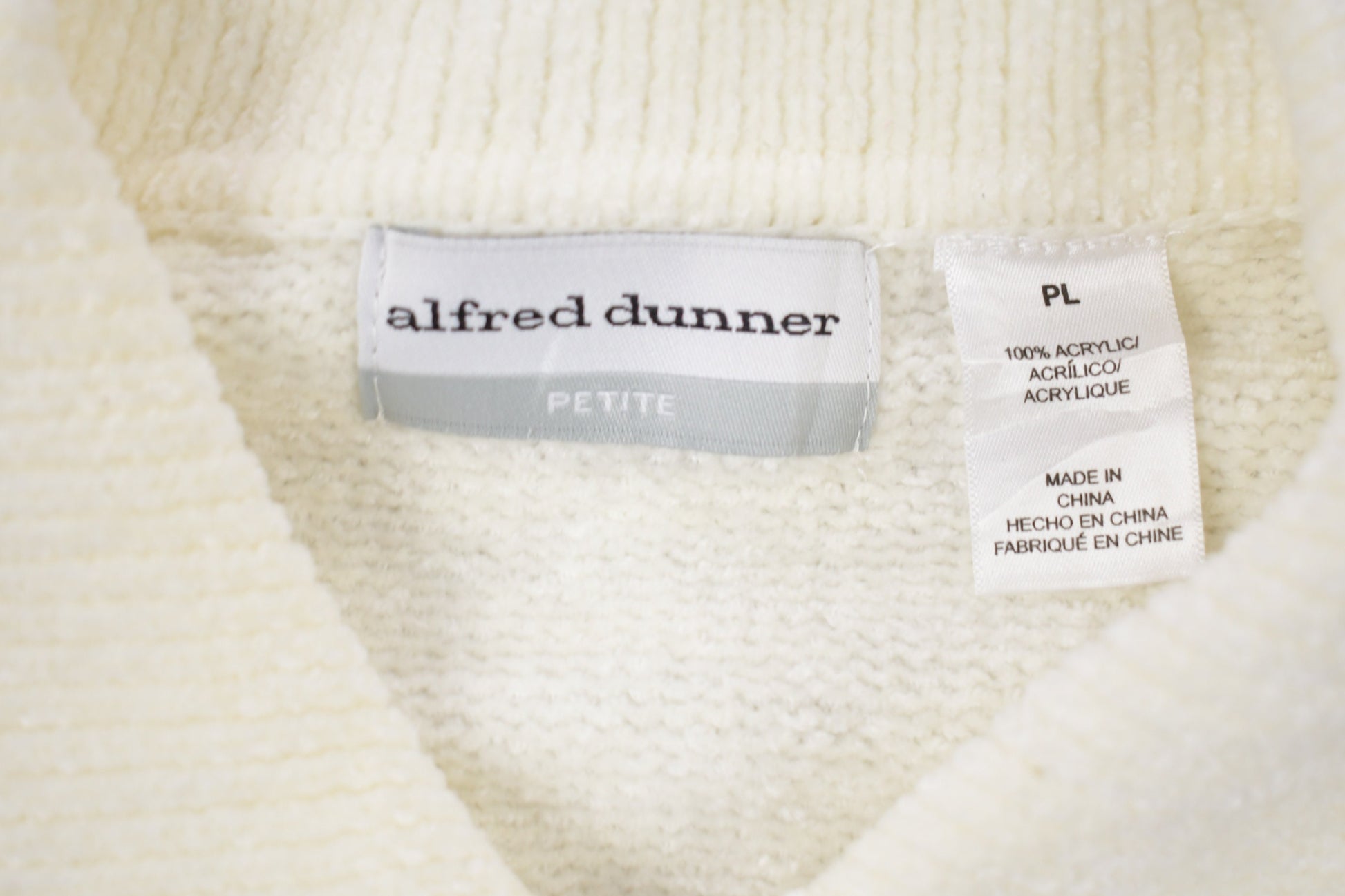 Vintage 1990s Alfred Dunner Zip Up Knitted Sweater /