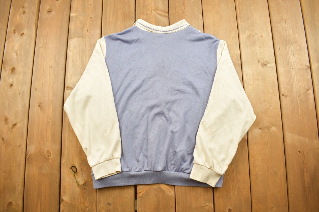 Vintage 1990s Cute Quarter Button Collared Sweater
