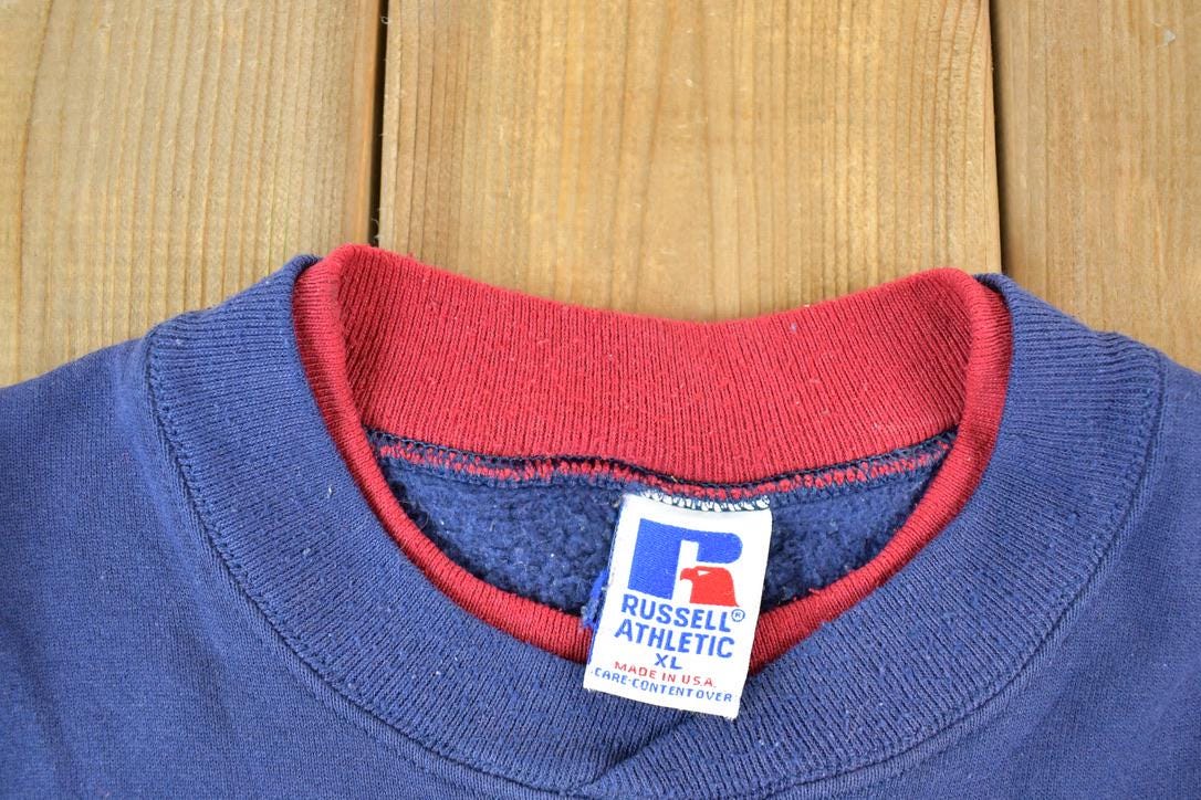 Vintage 1990s Russell Athletics Double Collar Blank Crewneck Sweatshirt