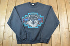 Vintage 1990s Aztec Wolf Outdoorsman Crewneck Sweatshirt