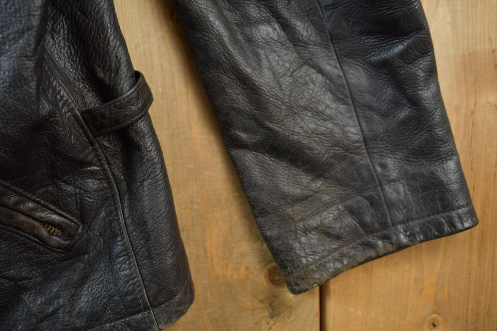 Vintage 1990s Leather Zip Up Lamb Skin Jacket